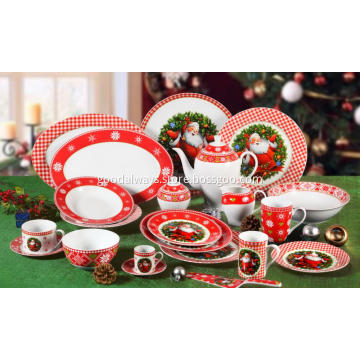 Christmas Santa Claus Porcelain Dinnerware